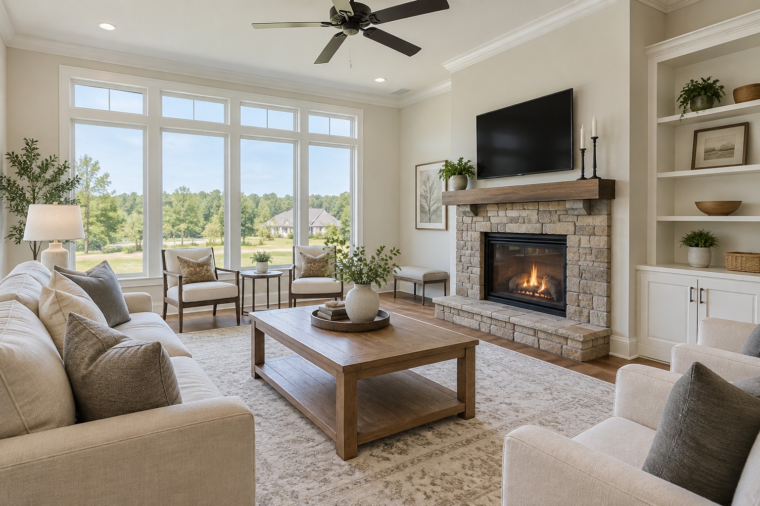 A bright Columbia County Georgia home interior, illustrative